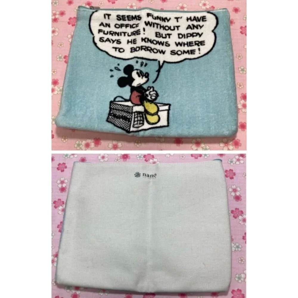 Nano Universe Disney Mickey Minnie Pouch Retro Comic Cosmetic Bag Japan Rare